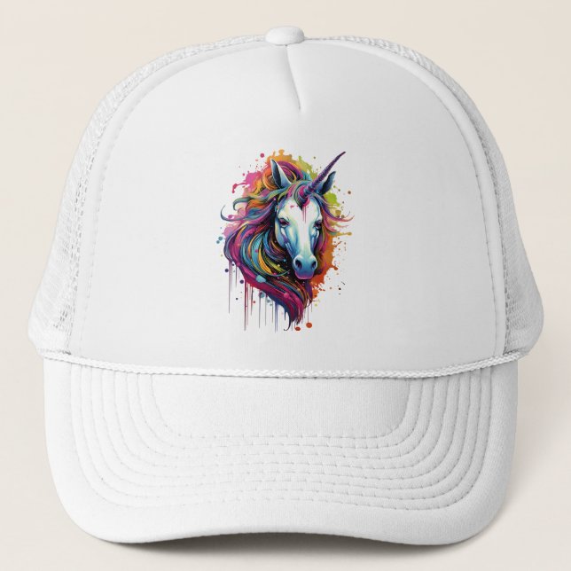 Abstract Unicorn Splash Trucker Hat (Front)