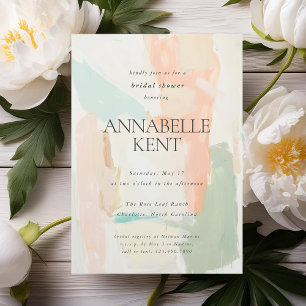 Abstract Unique Pastel Spring Summer Bridal Shower Invitation