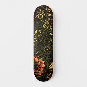 Abstract Urban Art Inspired Grunge Sunflower Skateboard
