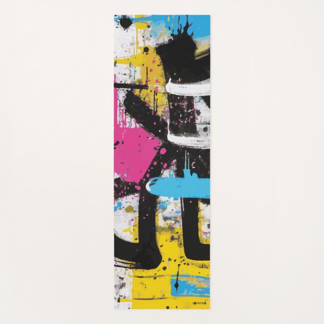 Abstract Urban Graffiti Splash Art Yoga Mat (Front)
