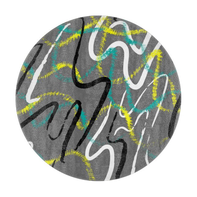 Abstract Urban: Grunge Wave Lines. Cutting Board (Front)