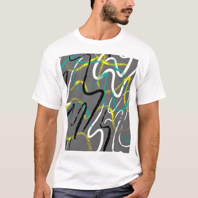 Abstract Urban: Grunge Wave Lines. T-Shirt (Front)