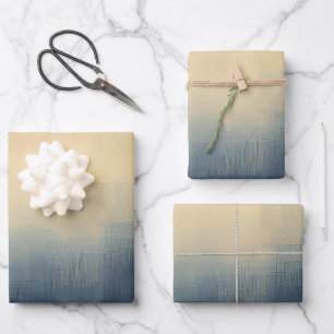 Abstract Urban Mist Gift Wrap – Moody Blue & Beige