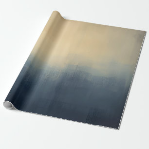 Abstract Urban Mist Gift Wrap – Moody Blue & Beige