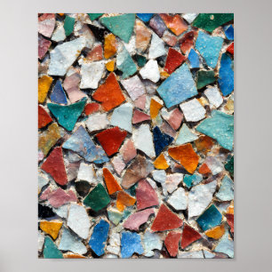 Abstract Urban Mosaic: Full Colour Subway Tile Poster