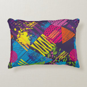 Abstract urban seamless pattern with grunge elemen decorative cushion
