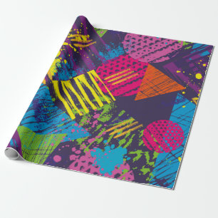Abstract urban seamless pattern with grunge elemen wrapping paper