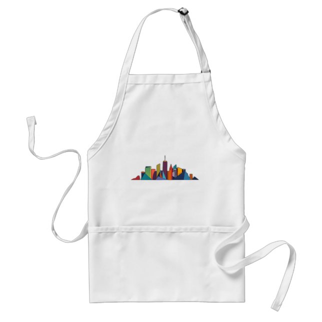 Abstract Urban Skyline Vector Standard Apron (Front)