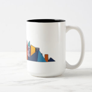Abstract Urban Skyline Vector Two-Tone Coffee Mug