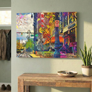 Abstract Urbanity: Detroit's Broken Spectrum Canvas Print