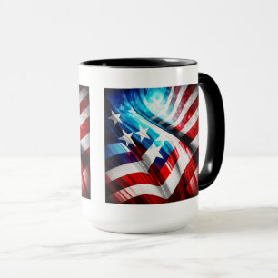 Abstract USA Flag Classic Mug, 15 oz  Coffee Mug
