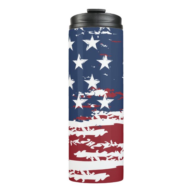 Abstract USA Flag   Thermal Tumbler (Front)
