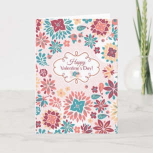 Abstract Valentine's Day Floral Card
