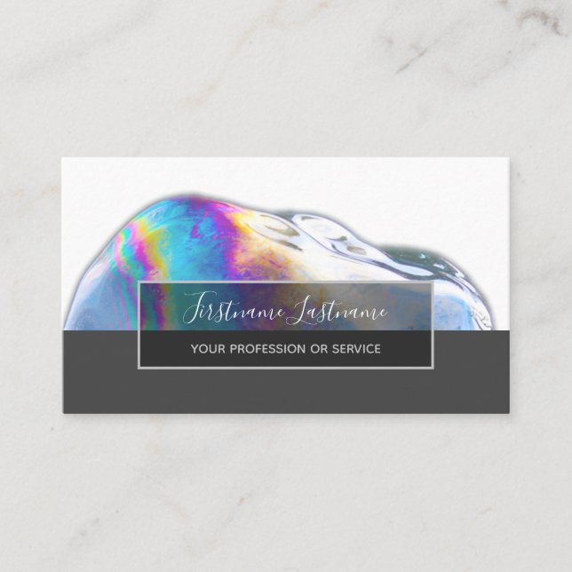 Abstract vanishing colourful bubbles rainbow colou business card (Front)
