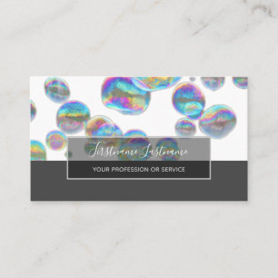 Abstract vanishing colourful bubbles rainbow colou business card