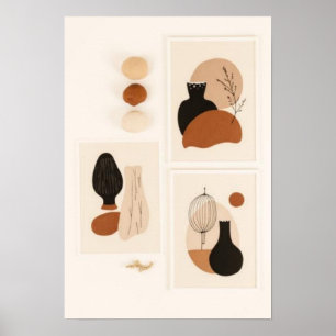 Abstract Vase Wall Art Set Mid-Century Modern