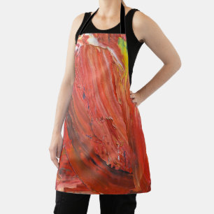 Abstract Vertical Gesture in Red Apron