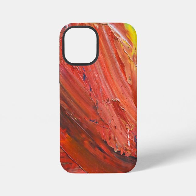 Abstract Vertical Gesture in Red iPhone Case (Back)