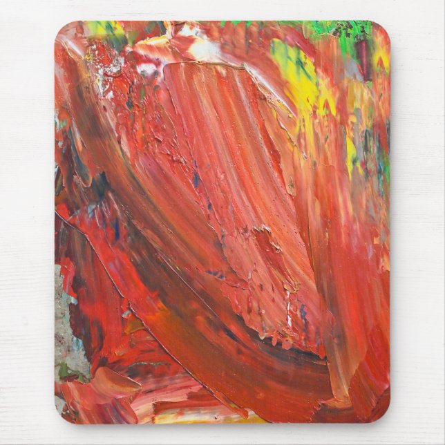 Abstract Vertical Gesture in Red Mouse Mat (Front)