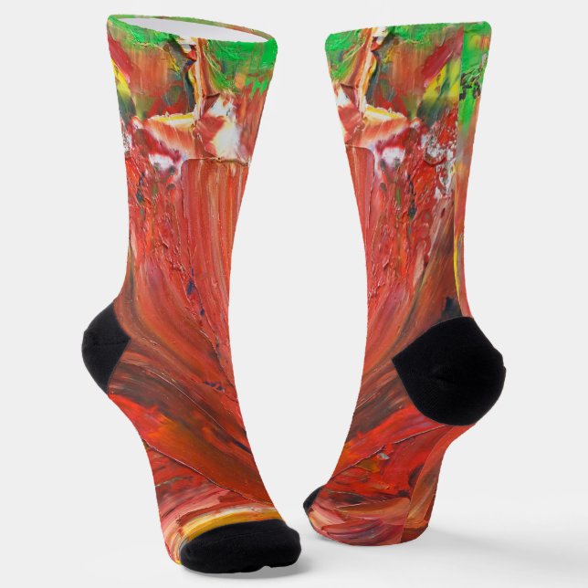 Abstract Vertical Gesture in Red Socks (Angled)