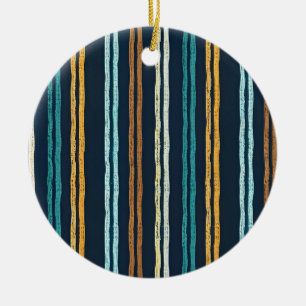 Abstract Vertical Lines pattern Ceramic Tree Decoration