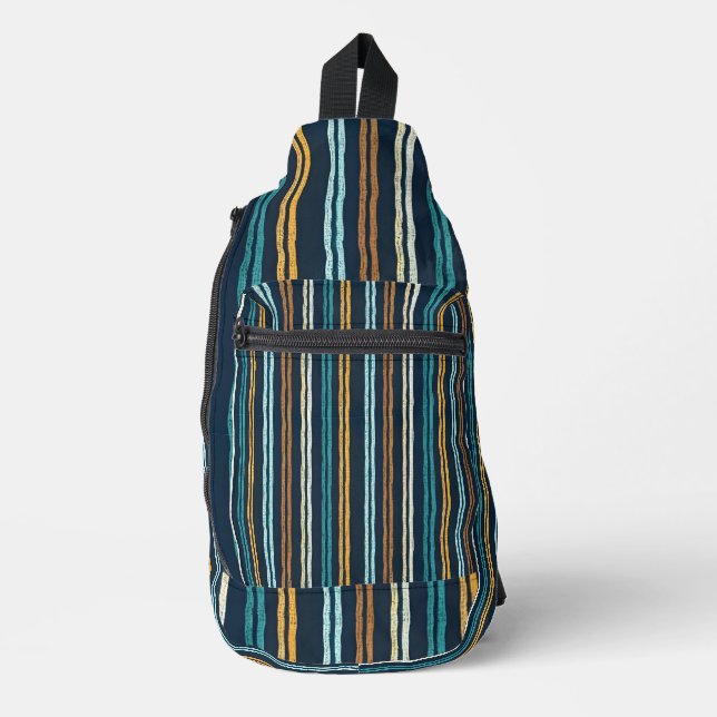 Abstract Vertical Lines pattern Sling Bag (Front)
