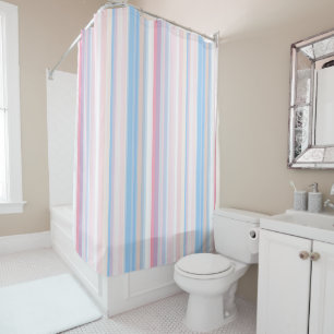 Abstract Vertical Stripe in Soft Colours  Shower Curtain