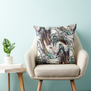 Abstract very strange stained or striped typhoon cushion