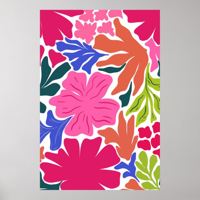 Abstract vibrant bright and bold Floral Wall art (Front)