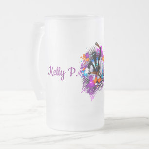 Abstract Vibrant Carnival Panman Frosted Glass Beer Mug