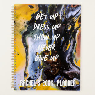 Abstract vibrant colour mix, modern trendy stylish planner