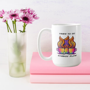 Abstract Vibrant Colourful Brew To Go Energy Flow Coffee Mug