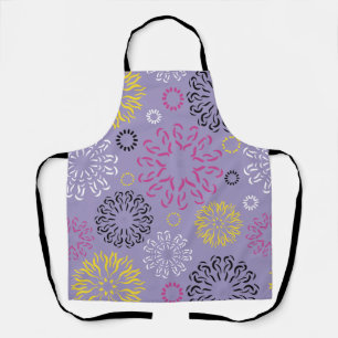 Abstract Vibrant Floral Pattern Apron
