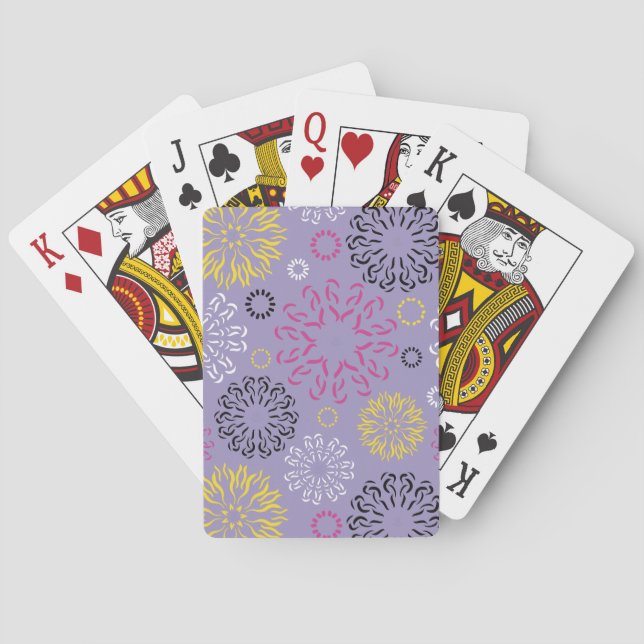 Abstract Vibrant Floral Pattern  Playing Cards (Back)