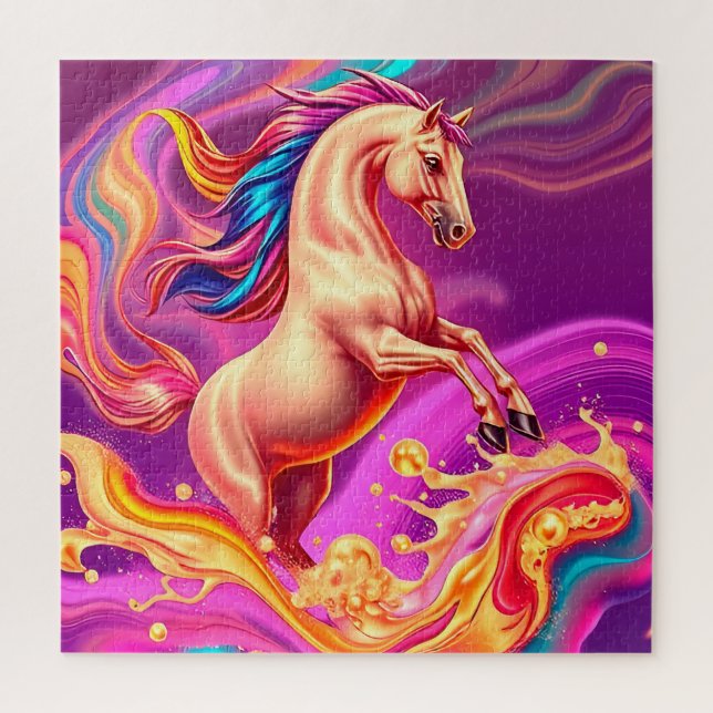 Abstract Vibrant Horse Illustration Jigsaw Puzzle (Vertical)