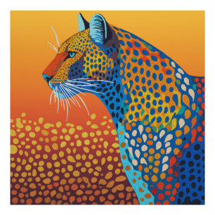 Abstract Vibrant Leopard Art Photo Print