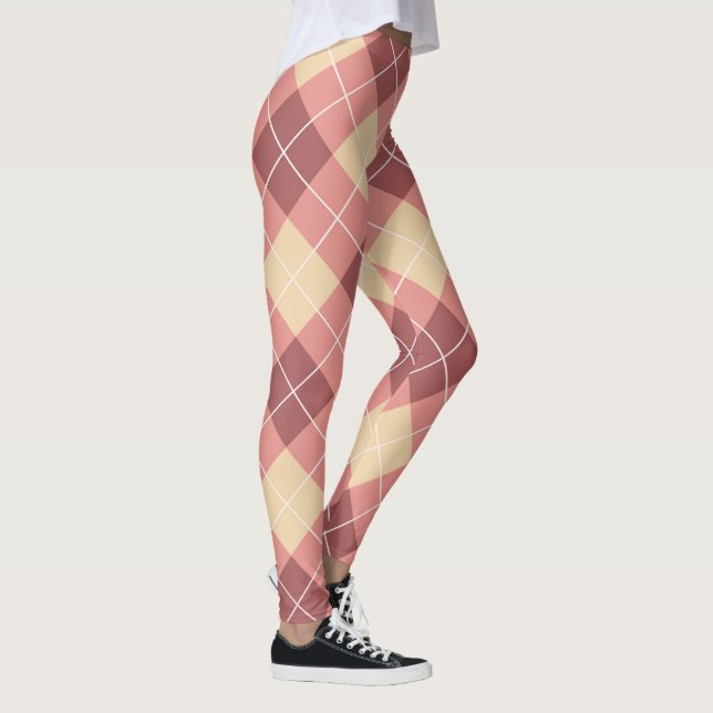 Abstract Vibrant Pattern check colourful  Leggings (Right)