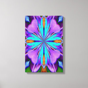 Abstract Vibrant Purple Turquoise Pattern Canvas Print