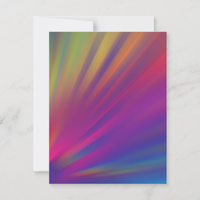 Abstract Vibrant Rainbow Colour Streak Blank Card (Front)
