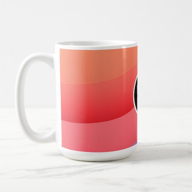 Abstract Vibrant Rainbow Waves | Add your Logo Coffee Mug (Left)