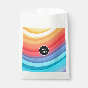 Abstract Vibrant Rainbow Waves Add your Logo Favour Bags