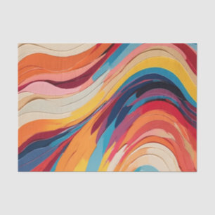 Abstract Vibrant Rainbow Wavy Stripes  Tissue Paper
