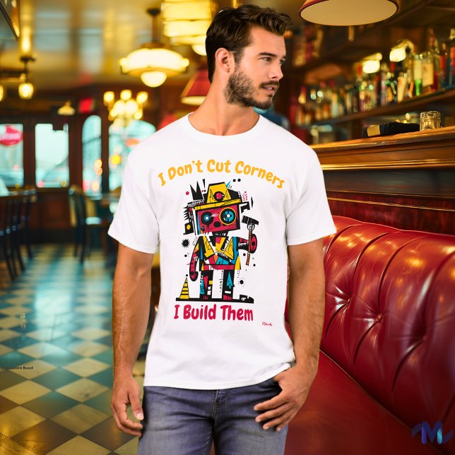 Abstract Vibrant Robot Builder Graphic T-Shirt (Creator Uploaded)