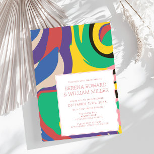 Abstract Vibrant Shapes Chic Wedding Invitation