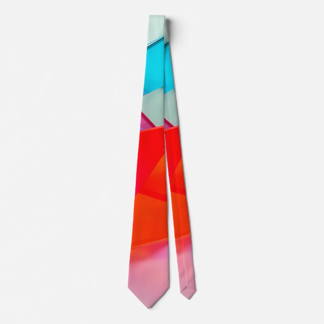 Abstract Vibrant Translucent Geometric Panes Tie (Front)