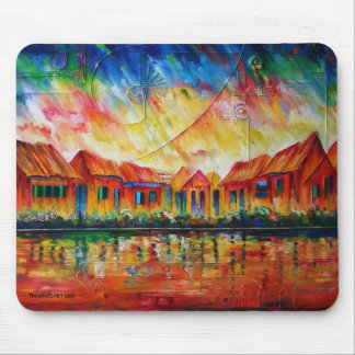 Abstract Village Cityscape XX - Mousepad