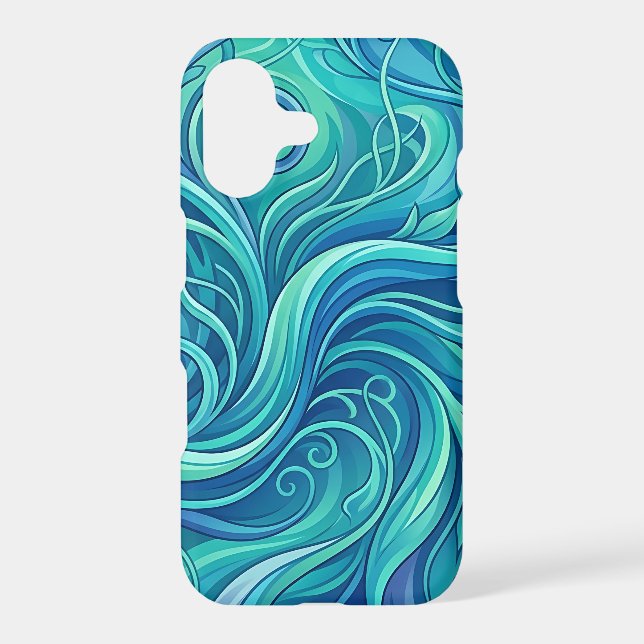 Abstract Vine Ocean Blue iPhone Cases (Back)