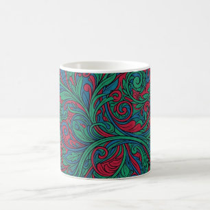 Abstract Vine Tendril Jewel Tone Coffee Mug