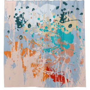 Abstract vintage background with multi-colored pai shower curtain