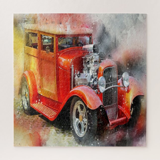 Abstract Vintage Car Jigsaw Puzzle (Vertical)